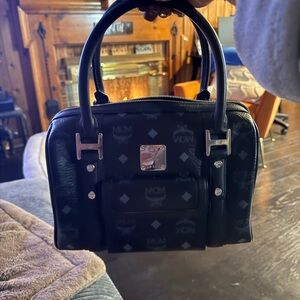 MCM Black Monogram Men's Handbag